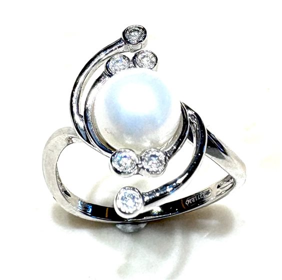 Anello Donna Oro Donna Perle in Oro bianco Perla P593 - P593